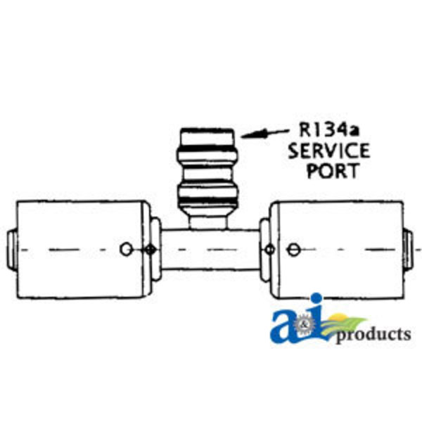 A & I Products Straight Splicer w/ R134a Service Port Steel Beadlock Fitting 4" x6" x2" A-461-3115